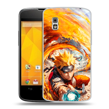 Пластиковый чехол на LG Google Nexus 4 с принтом Аниме Наруто Naruto