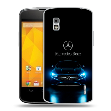 Пластиковый чехол на LG Google Nexus 4 с принтом Mercedes Мерседес Пластиковый чехол на LG Google Nexus 4 с принтом Mercedes Мерседес