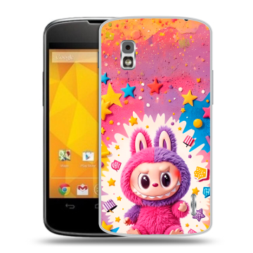 Пластиковый чехол на LG Google Nexus 4 с принтом Labubu Лабубу