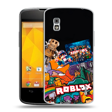 Пластиковый чехол на LG Google Nexus 4 с принтом Roblox Роблокс