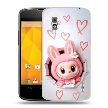 Пластиковый чехол на LG Google Nexus 4 с принтом Labubu Лабубу Пластиковый чехол на LG Google Nexus 4 с принтом Labubu Лабубу