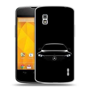 Пластиковый чехол на LG Google Nexus 4 с принтом Mercedes Мерседес