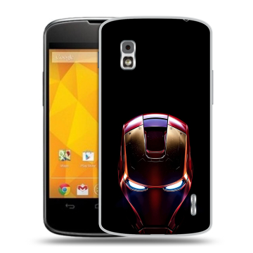 Пластиковый чехол на LG Google Nexus 4 с принтом IronMan Железный человек