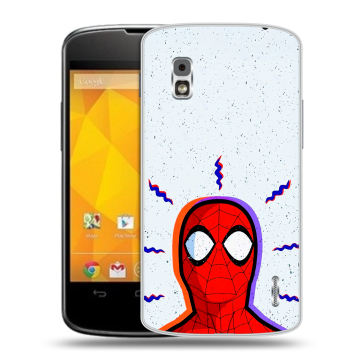 Пластиковый чехол на LG Google Nexus 4 с принтом Spiderman Человек паук