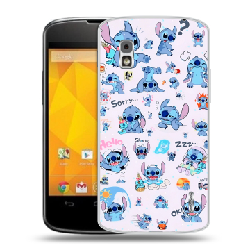 Пластиковый чехол на LG Google Nexus 4 с принтом Лило и Стич Пластиковый чехол на LG Google Nexus 4 с принтом Лило и Стич