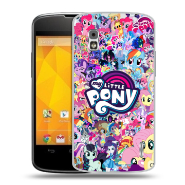 Пластиковый чехол на LG Google Nexus 4 с принтом My little pony Дружба чудо