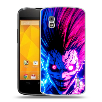Пластиковый чехол на LG Google Nexus 4 с принтом Death note Тетрадь смерти