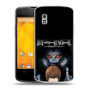Пластиковый чехол на LG Google Nexus 4 с принтом Death note Тетрадь смерти