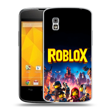 Пластиковый чехол на LG Google Nexus 4 с принтом Roblox Роблокс