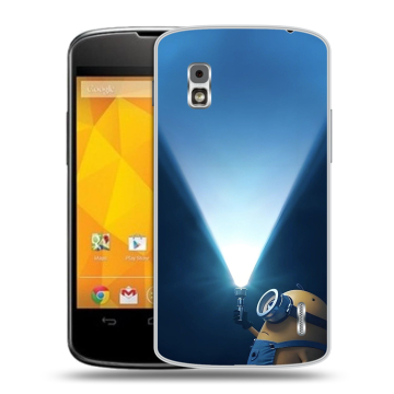 Пластиковый чехол на LG Google Nexus 4 с принтом Миньоны