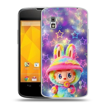 Пластиковый чехол на LG Google Nexus 4 с принтом Labubu Лабубу