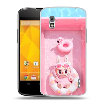 Пластиковый чехол на LG Google Nexus 4 с принтом Labubu Лабубу