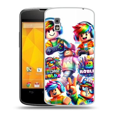 Пластиковый чехол на LG Google Nexus 4 с принтом Roblox Роблокс
