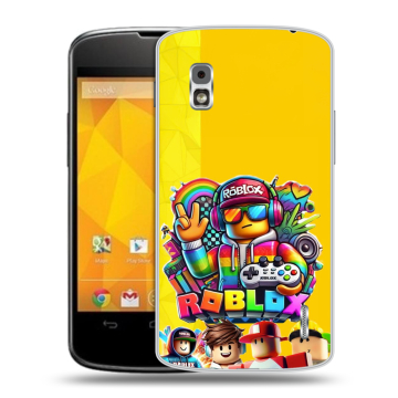 Пластиковый чехол на LG Google Nexus 4 с принтом Roblox Роблокс