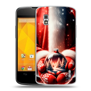 Пластиковый чехол на LG Google Nexus 4 с принтом Новый год