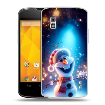 Пластиковый чехол на LG Google Nexus 4 с принтом Новый год