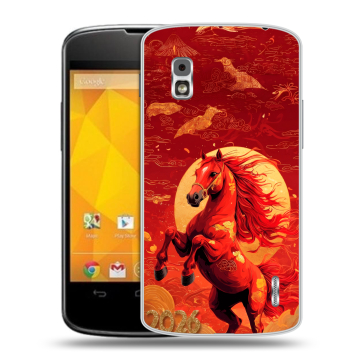 Пластиковый чехол на LG Google Nexus 4 с принтом Новый год