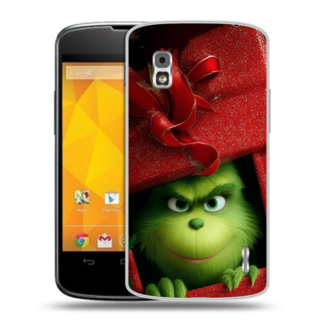 Пластиковый чехол на LG Google Nexus 4 с принтом Новый год