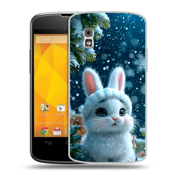 Пластиковый чехол на LG Google Nexus 4 с принтом Новый год