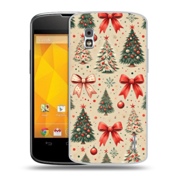 Пластиковый чехол на LG Google Nexus 4 с принтом Новый год