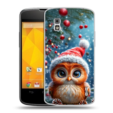 Пластиковый чехол на LG Google Nexus 4 с принтом Новый год