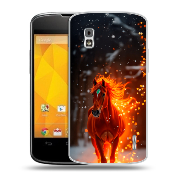 Пластиковый чехол на LG Google Nexus 4 с принтом Новый год