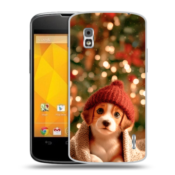 Пластиковый чехол на LG Google Nexus 4 с принтом Новый год