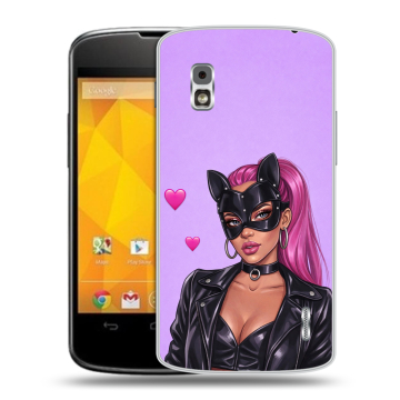 Пластиковый чехол на LG Google Nexus 4 с принтом женский
