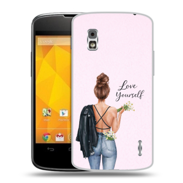 Пластиковый чехол на LG Google Nexus 4 с принтом женский