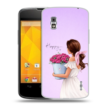 Пластиковый чехол на LG Google Nexus 4 с принтом женский
