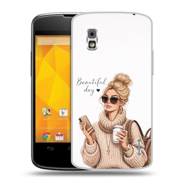 Пластиковый чехол на LG Google Nexus 4 с принтом женский