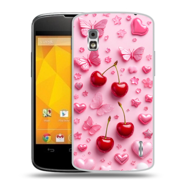 Пластиковый чехол на LG Google Nexus 4 с принтом для девочек