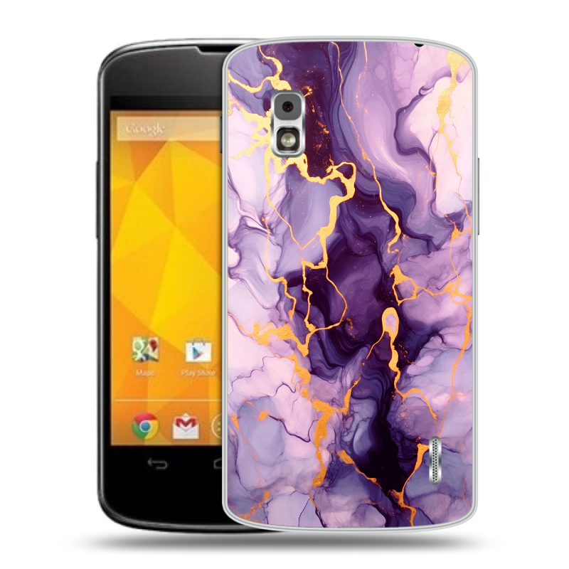 Пластиковый чехол на LG Google Nexus 4 с принтом Мрамор Пластиковый чехол на LG Google Nexus 4 с принтом Мрамор