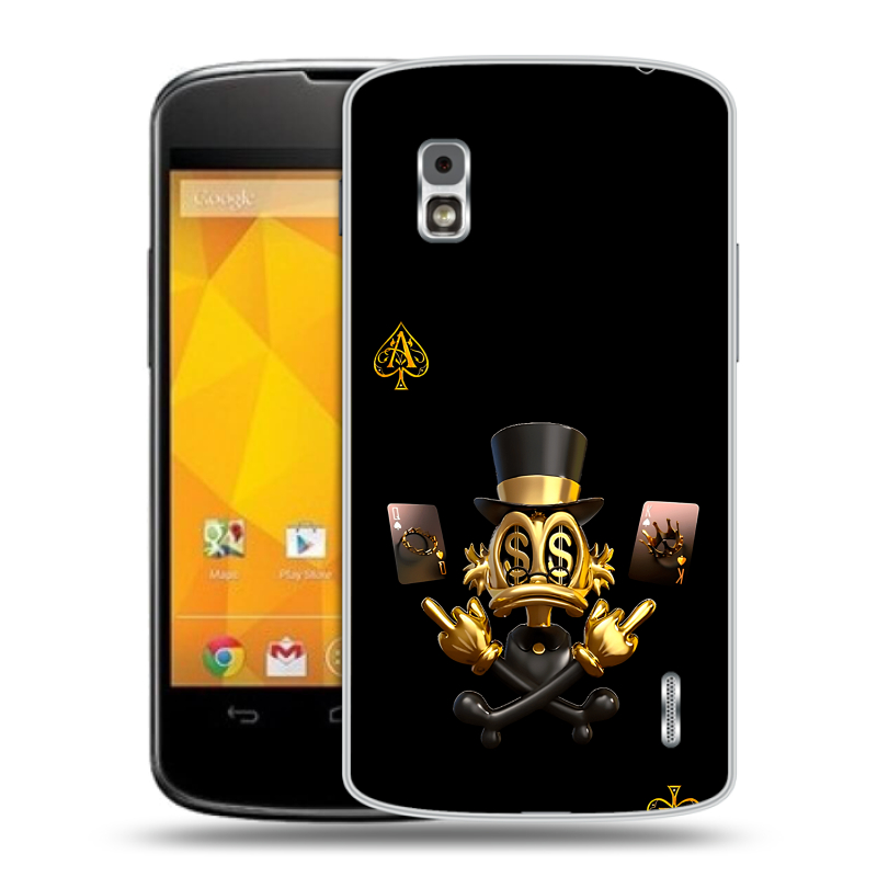 Пластиковый чехол на LG Google Nexus 4 с принтом Золотой скрудж макдак Пластиковый чехол на LG Google Nexus 4 с принтом Золотой скрудж макдак