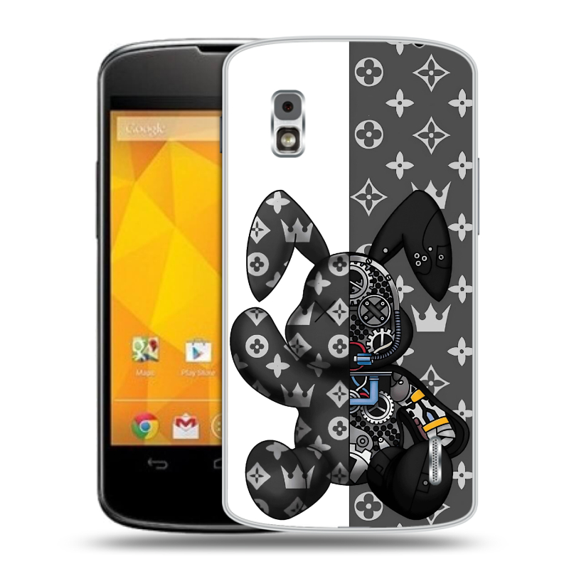 Пластиковый чехол на LG Google Nexus 4 с принтом Луи робот Пластиковый чехол на LG Google Nexus 4 с принтом Луи робот