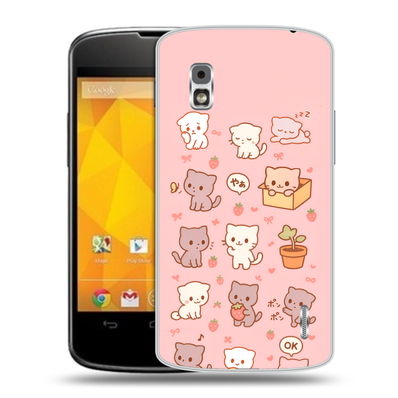 Пластиковый чехол на LG Google Nexus 4 с принтом Hello Kitty Хелоу Кити Пластиковый чехол на LG Google Nexus 4 с принтом Hello Kitty Хелоу Кити