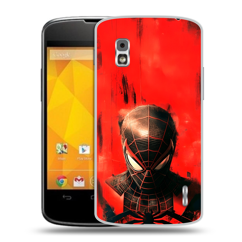 Пластиковый чехол на LG Google Nexus 4 с принтом человек паук spiderman Пластиковый чехол на LG Google Nexus 4 с принтом человек паук spiderman