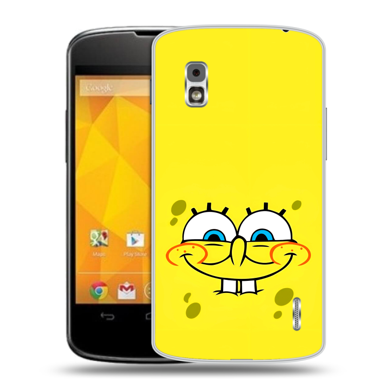 Пластиковый чехол на LG Google Nexus 4 с принтом спанчбоб спанч боб Пластиковый чехол на LG Google Nexus 4 с принтом спанчбоб спанч боб