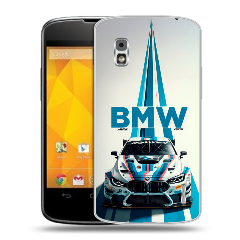 Пластиковый чехол на LG Google Nexus 4 с принтом БМВ BMW Пластиковый чехол на LG Google Nexus 4 с принтом БМВ BMW