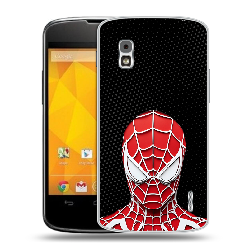 Пластиковый чехол на LG Google Nexus 4 с принтом человек паук spiderman Пластиковый чехол на LG Google Nexus 4 с принтом человек паук spiderman