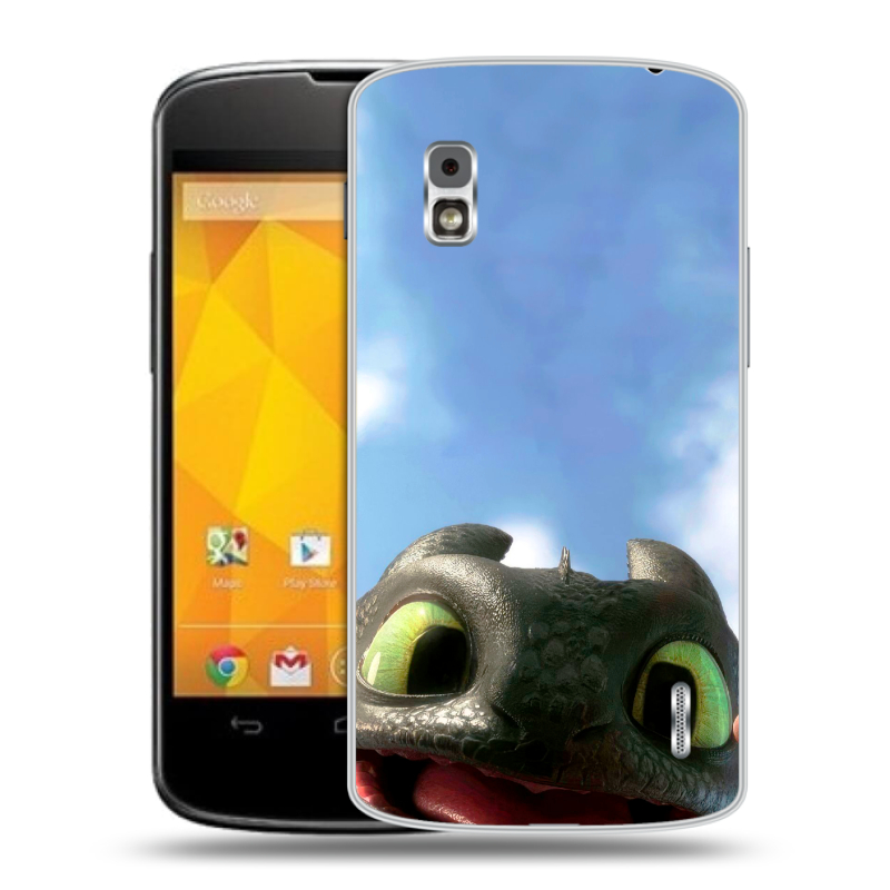 Пластиковый чехол на LG Google Nexus 4 с принтом Как приручить дракона Пластиковый чехол на LG Google Nexus 4 с принтом Как приручить дракона