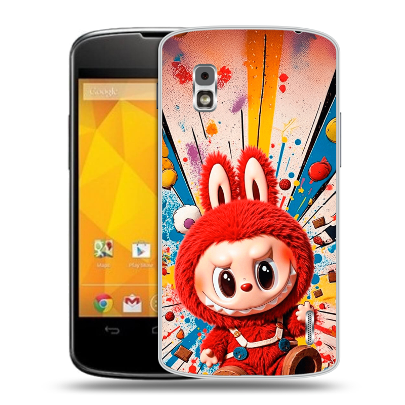 Пластиковый чехол на LG Google Nexus 4 с принтом Labubu Лабубу Пластиковый чехол на LG Google Nexus 4 с принтом Labubu Лабубу