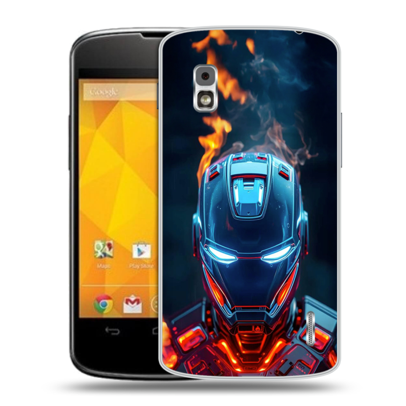 Пластиковый чехол на LG Google Nexus 4 с принтом IronMan Железный человек Пластиковый чехол на LG Google Nexus 4 с принтом IronMan Железный человек