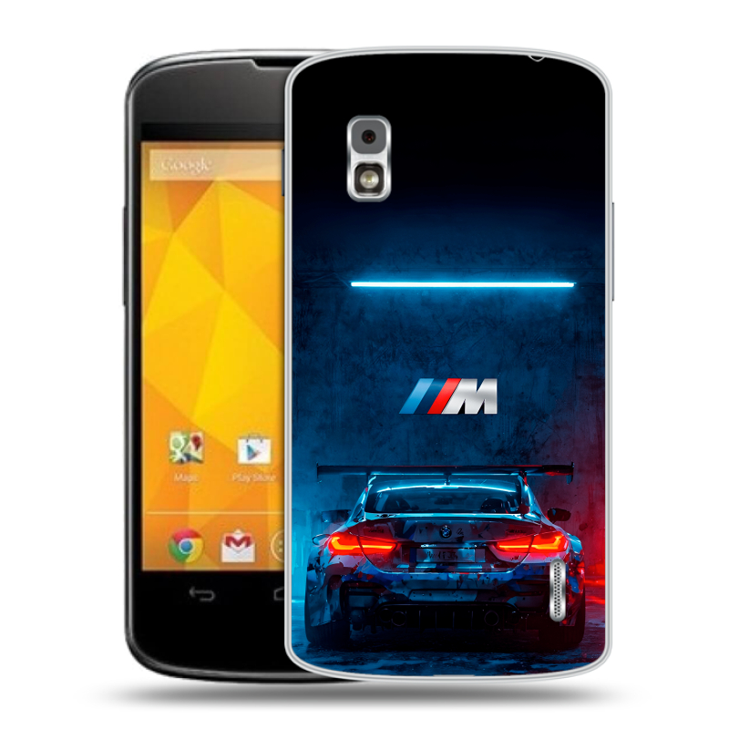 Пластиковый чехол на LG Google Nexus 4 с принтом BMW БМВ Пластиковый чехол на LG Google Nexus 4 с принтом BMW БМВ