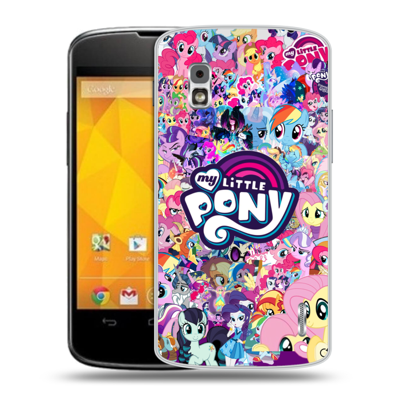 Пластиковый чехол на LG Google Nexus 4 с принтом My little pony Дружба чудо Пластиковый чехол на LG Google Nexus 4 с принтом My little pony Дружба чудо