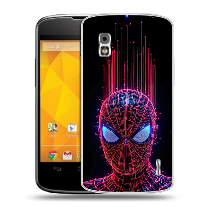 Пластиковый чехол на LG Google Nexus 4 с принтом Spiderman Человек паук Пластиковый чехол на LG Google Nexus 4 с принтом Spiderman Человек паук