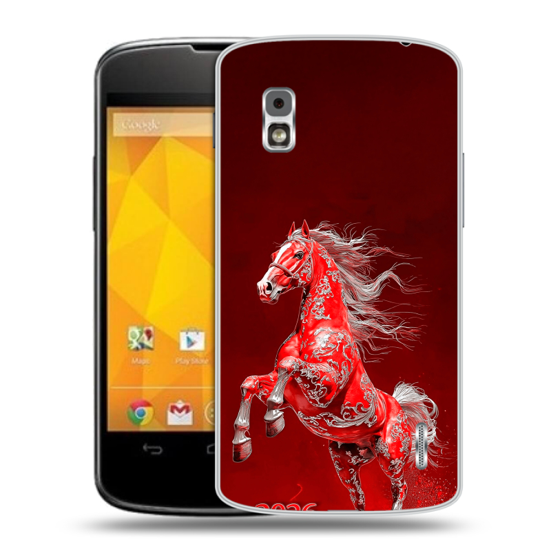 Пластиковый чехол на LG Google Nexus 4 с принтом Новый год Пластиковый чехол на LG Google Nexus 4 с принтом Новый год