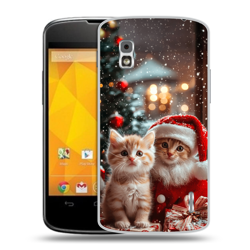 Пластиковый чехол на LG Google Nexus 4 с принтом Новый год Пластиковый чехол на LG Google Nexus 4 с принтом Новый год