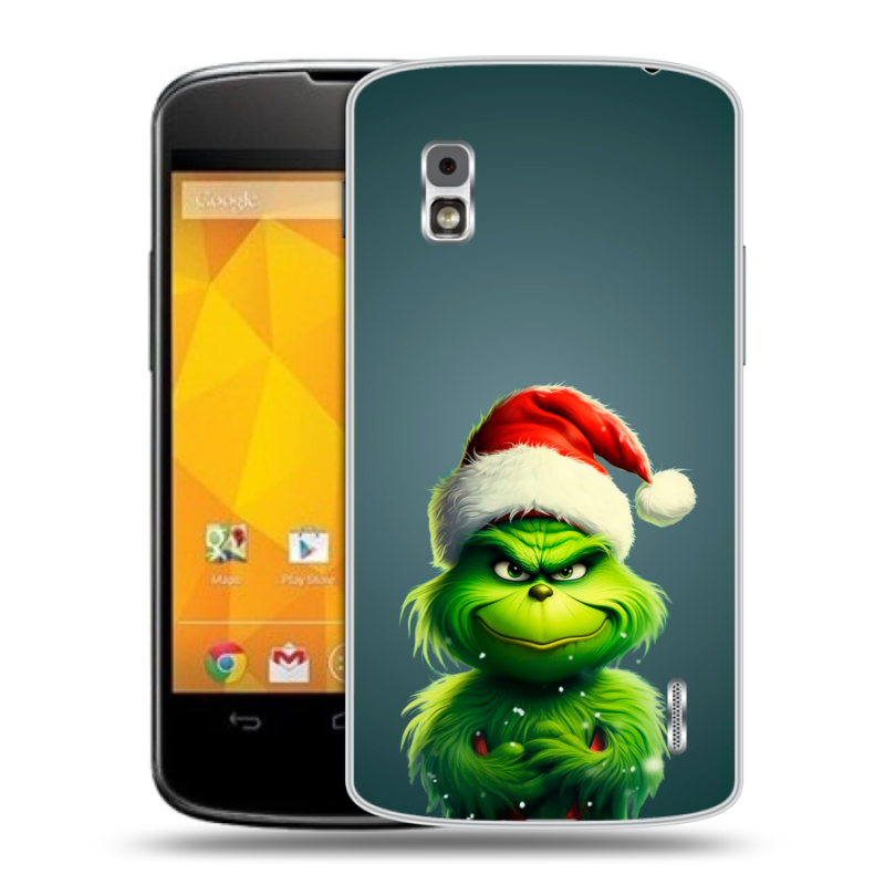 Пластиковый чехол на LG Google Nexus 4 с принтом Новый год Пластиковый чехол на LG Google Nexus 4 с принтом Новый год