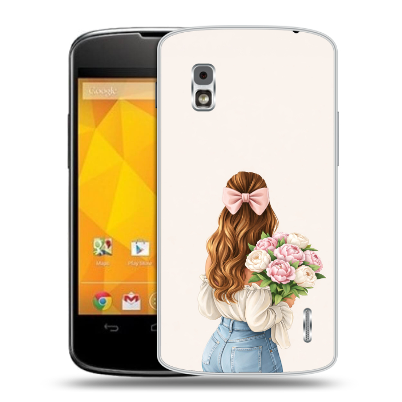 Пластиковый чехол на LG Google Nexus 4 с принтом женский Пластиковый чехол на LG Google Nexus 4 с принтом женский